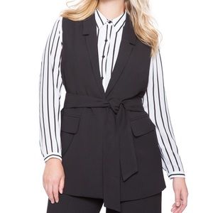 Eloquii Black Studio Tie Waist Vest